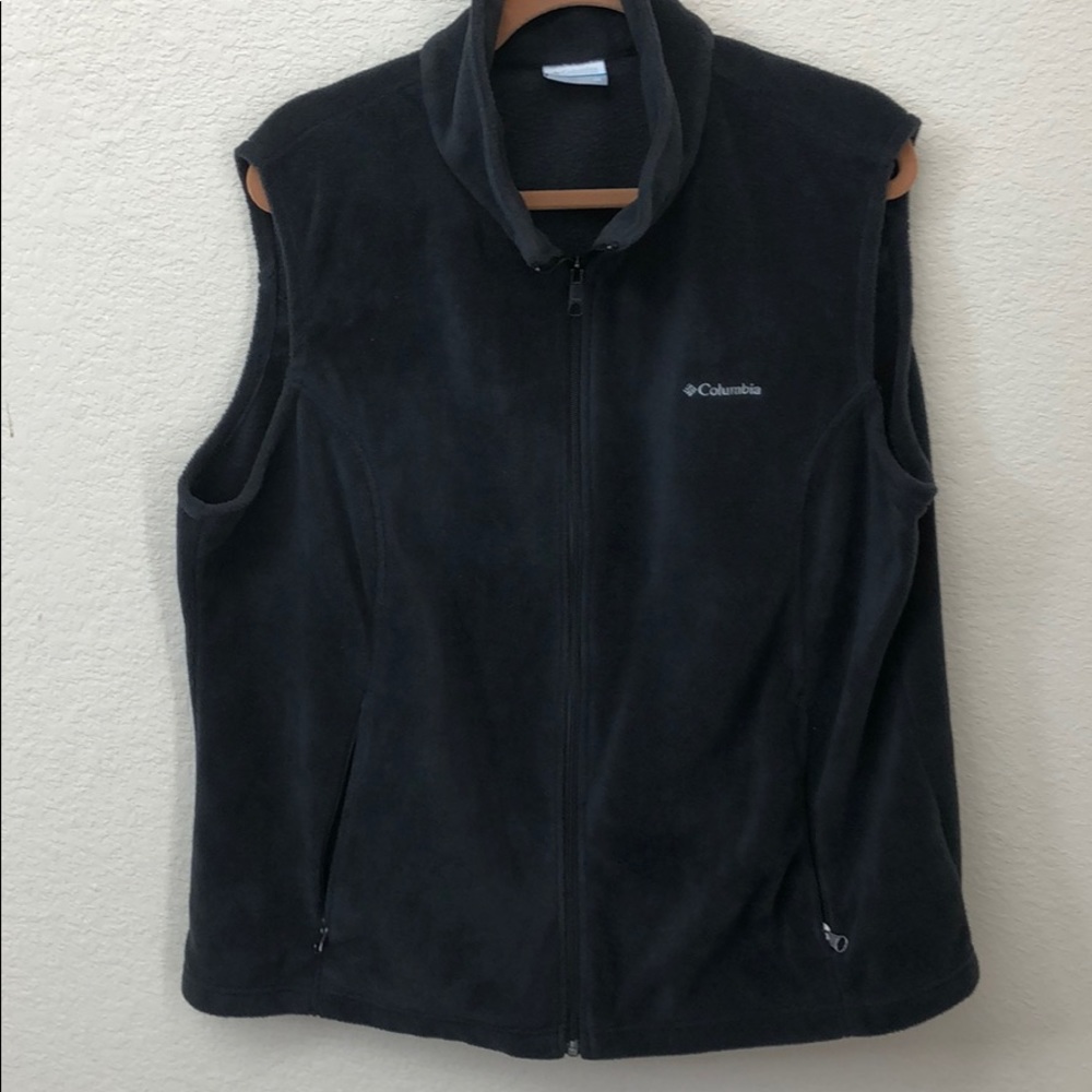 Columbia dark grey / gray fleece vest 2x